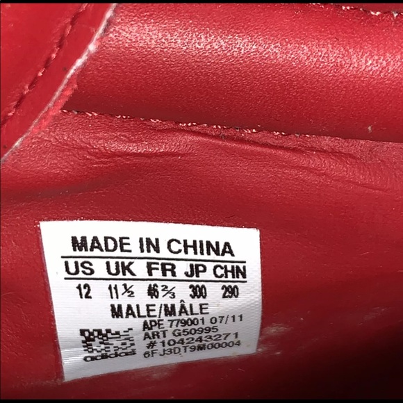 Adidas x Ransom Red Suede High Top Shoes 12 - Picture 10 of 11